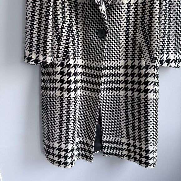 Zara Oversized Plaid Houndstooth Coat Longline 8083/114/070 M Blogger Favorite - Picture 12 of 16